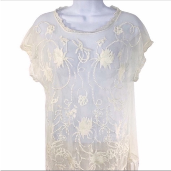 LA HEARTS lace sheer blouse top L - Picture 2 of 9